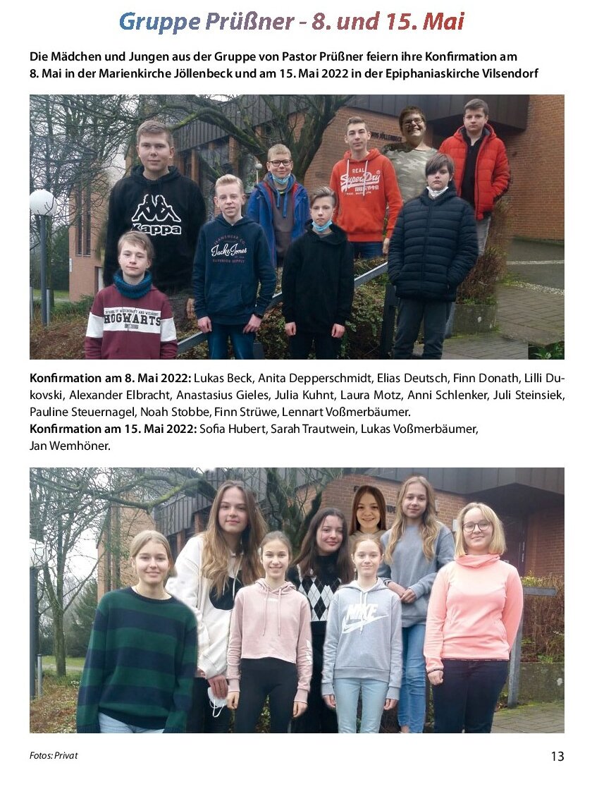 Gruppe Prüßner, 8. und 15. Mai